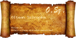 Oltean Szironka névjegykártya